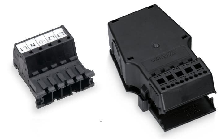 Wago Contact - Connecteur avec boîtier de décharge de traction 5 pôles, noir