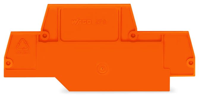 Wago Contact - Plaque d'extrémité et intermédiaire épaisseur 2 mm / Orange