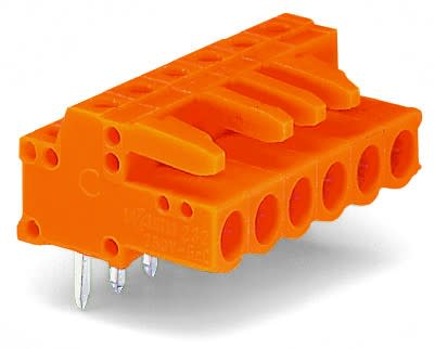 Wago Contact - Connecteur femelle THT 0.6 x 1.0 mm solder pin Coudé, orange