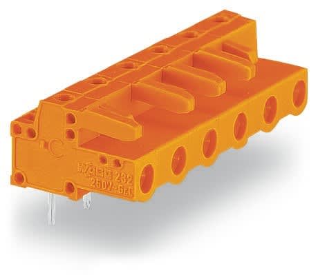 Wago Contact - Connecteur femelle THT 0.6 x 1.0 mm solder pin Coudé, orange