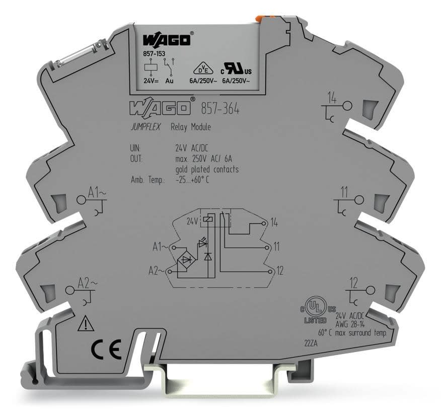 Wago Contact - Module avec relais miniature enfichable 24 V AC/DC - 1 RT - Contacts dorés