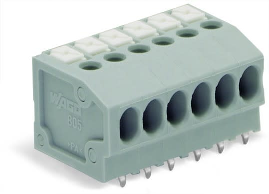 Wago Contact - Borne pour CI  Bouton-poussoir 1,5mm² pas3.5mm 10 pôles, gris