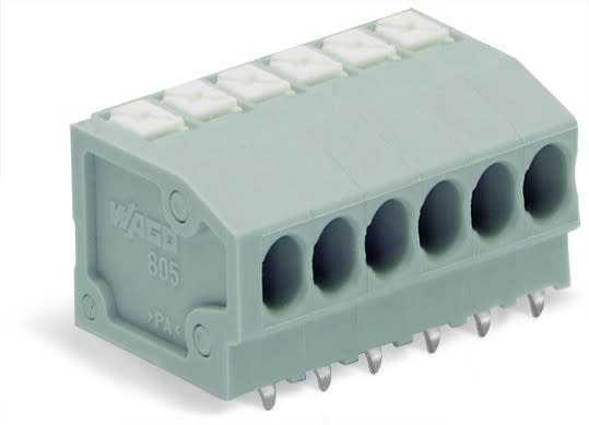 Wago Contact - Borne pour CI  Bouton-poussoir 1,5mm² pas3.5mm 12 pôles, gris