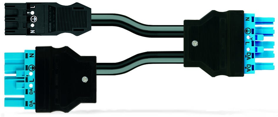 Wago Contact - Cordon Y précâblé B2ca 2 x connecteur mâle/connecteur femelle, noir/bleu
