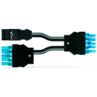 Wago Contact - Cordon Y précâblé B2ca 2 x connecteur mâle/connecteur femelle, noir/bleu