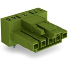 Wago Contact - Connecteur femelle pour circuits imprimés Coudé 5 pôles, vert clair