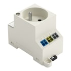 Wago Contact - Prise d'armoire type E, ressort Push-in, rail DIN/fond d'armoire, voyant, grise