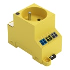 Wago Contact - Prise d'armoire type E, ressort Push-in, rail DIN/fond d'armoire, voyant, jaune