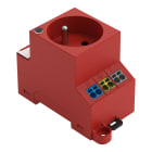 Wago Contact - Prise d'armoire type E, ressort Push-in, rail DIN/fond d'armoire, voyant, rouge