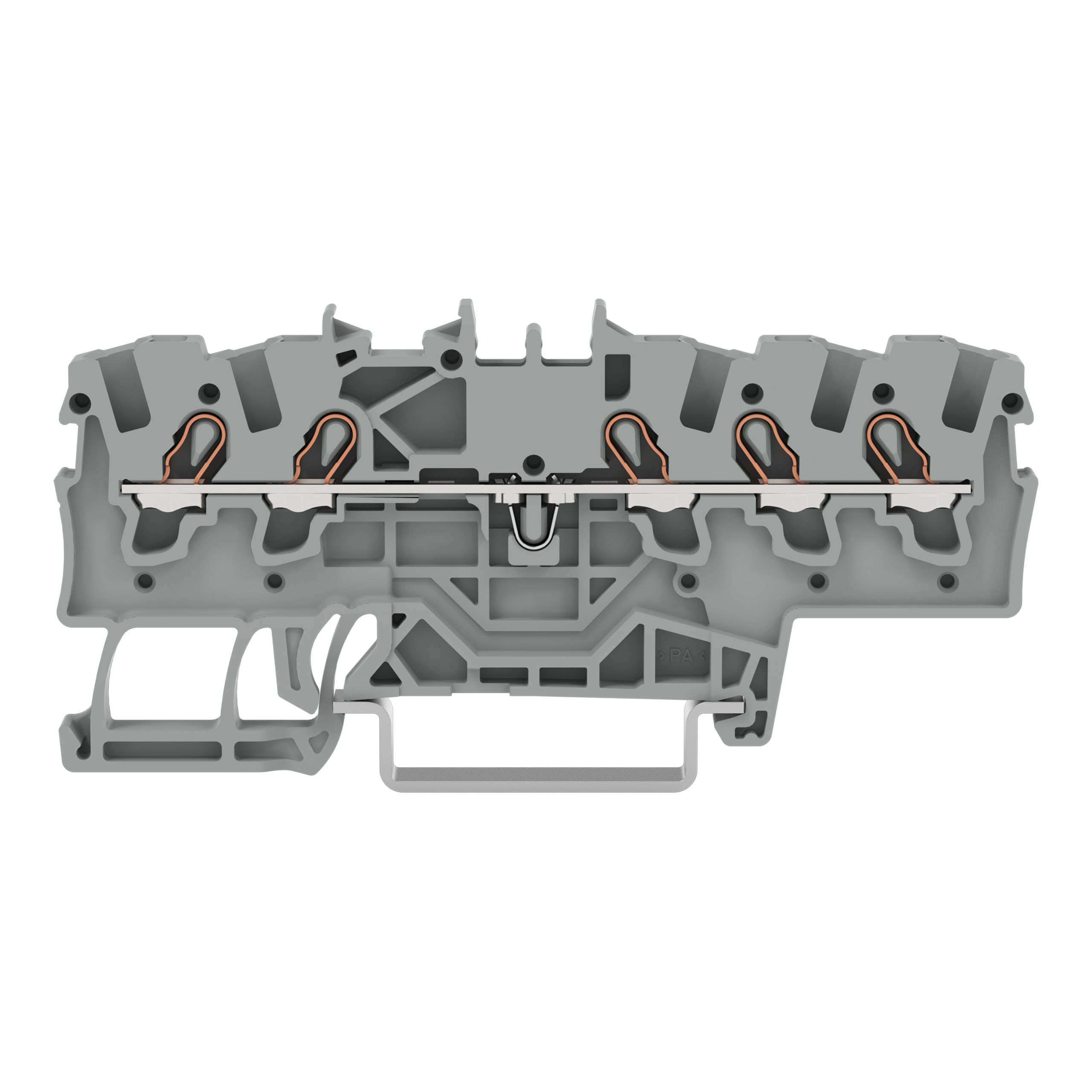 Wago Contact - Borne de passage pour 5 conducteurs avec ouverture de manip. 1,5mm², gris