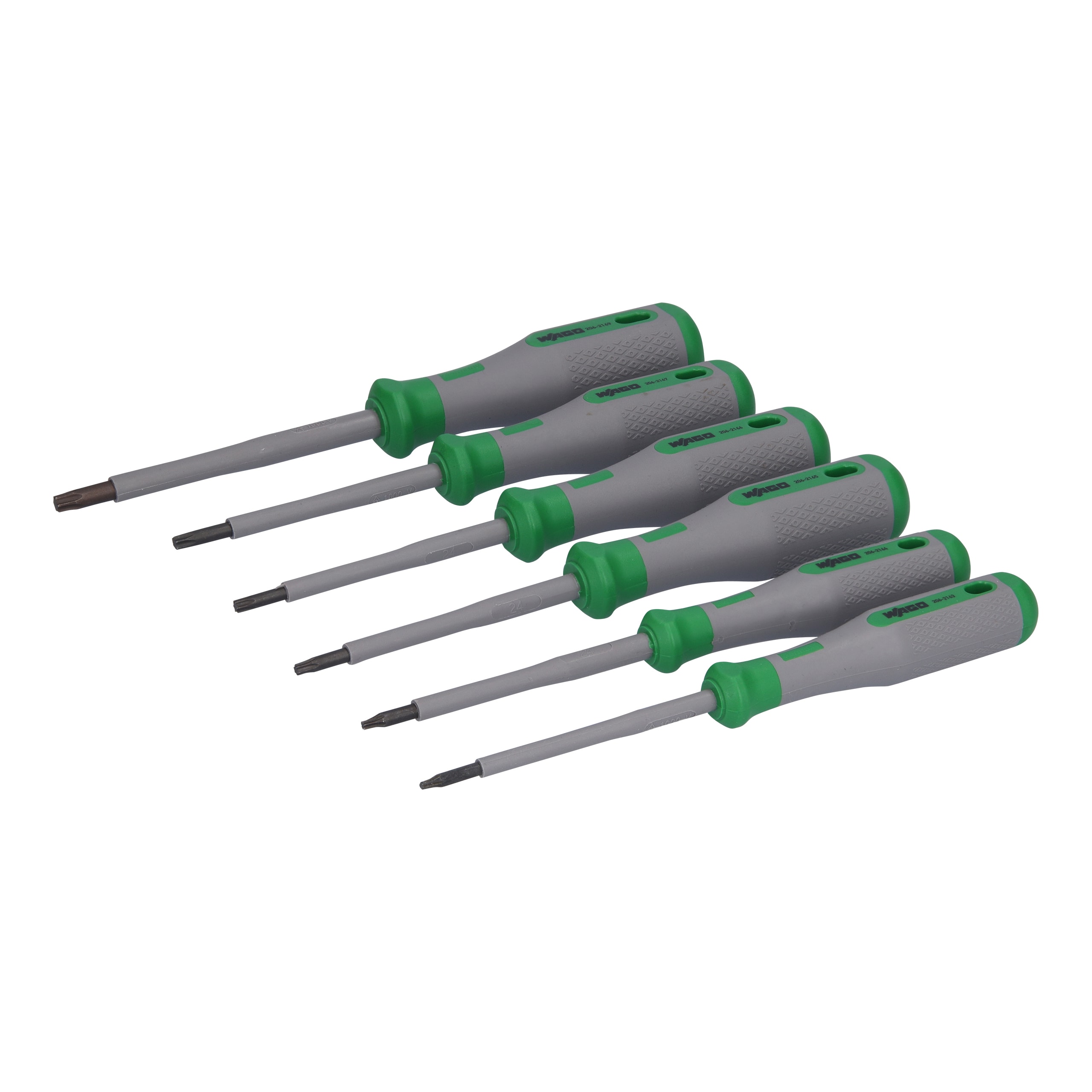 Wago Contact - Set de 6 tournevis isolés 1000V, VDE : PH1 - PH2 - PZ1 - PZ2,5 - PZ3,5 - PZ5,5