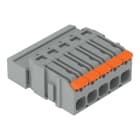 Wago Contact - Connecteur mâle pour 1 conducteur Levier Push-in CAGE CLAMP, 5 pôles, gris