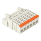 Wago Contact - Connecteur mâle pour 1 conducteur Levier Push-in CAGE CLAMP, 6 pôles, gris clair