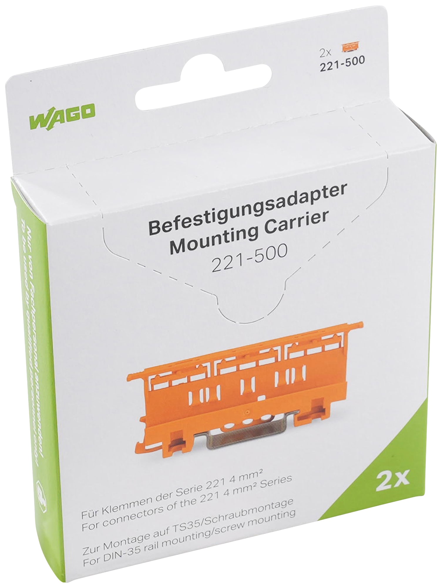 Wago Contact - Blister 2 adapt. fix pour bornes 221 4mm² orange