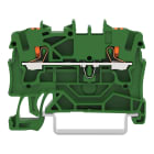 Wago Contact - Borne de passage pour 2 conducteurs avec poussoir 2,5mm², vert