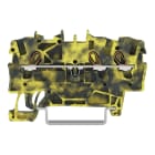 Wago Contact - Borne de passage pour 3 conducteurs 1,5mm², gris foncé-jaune