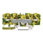 Wago Contact - Borne de protection pour 4 conducteu vert-jaune