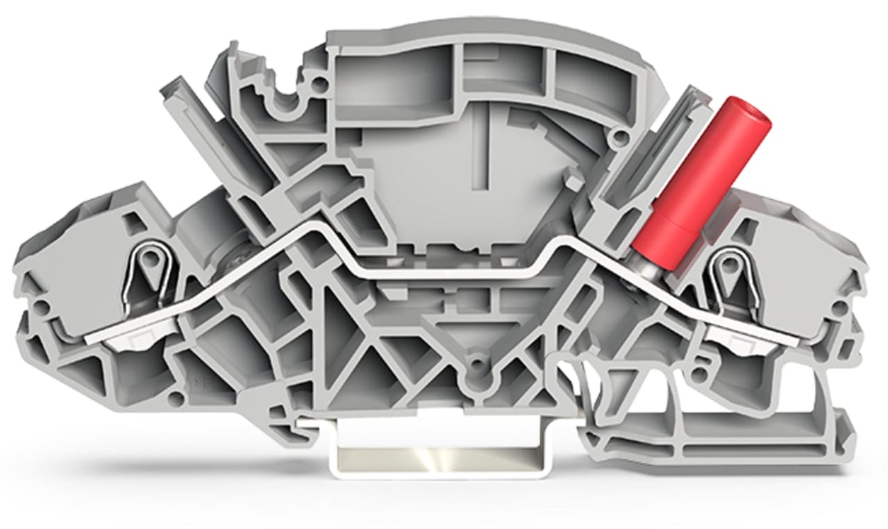 Wago Contact - Borne de passage pour 2 conducteurs 6mm², gris