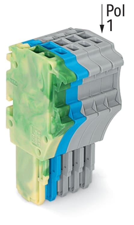 Wago Contact - Connecteur femelle pour 1 conducteur ja-ve./bleu/gris