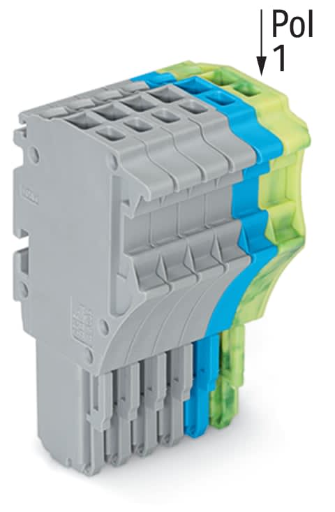 Wago Contact - Connecteur femelle pour 1 conducteur gris/bleu/ja-ve