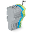 Wago Contact - Connecteur femelle pour 1 conducteur gris/bleu/ja-ve