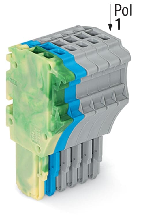 Wago Contact - Connecteur femelle pour 1 conducteur ja-ve./bleu/gris