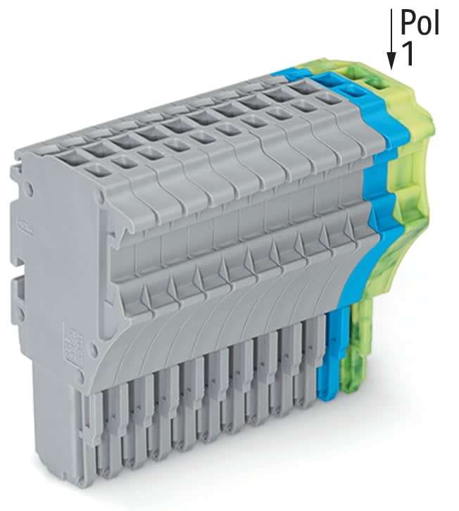 Wago Contact - Connecteur femelle pour 1 conducteur gris/bleu/ja-ve