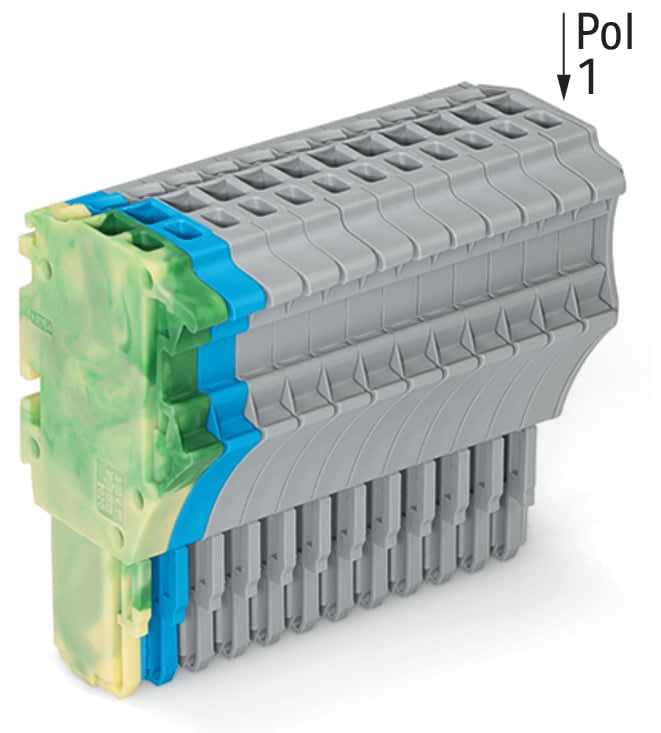 Wago Contact - Connecteur femelle pour 1 conducteur ja-ve./bleu/gris