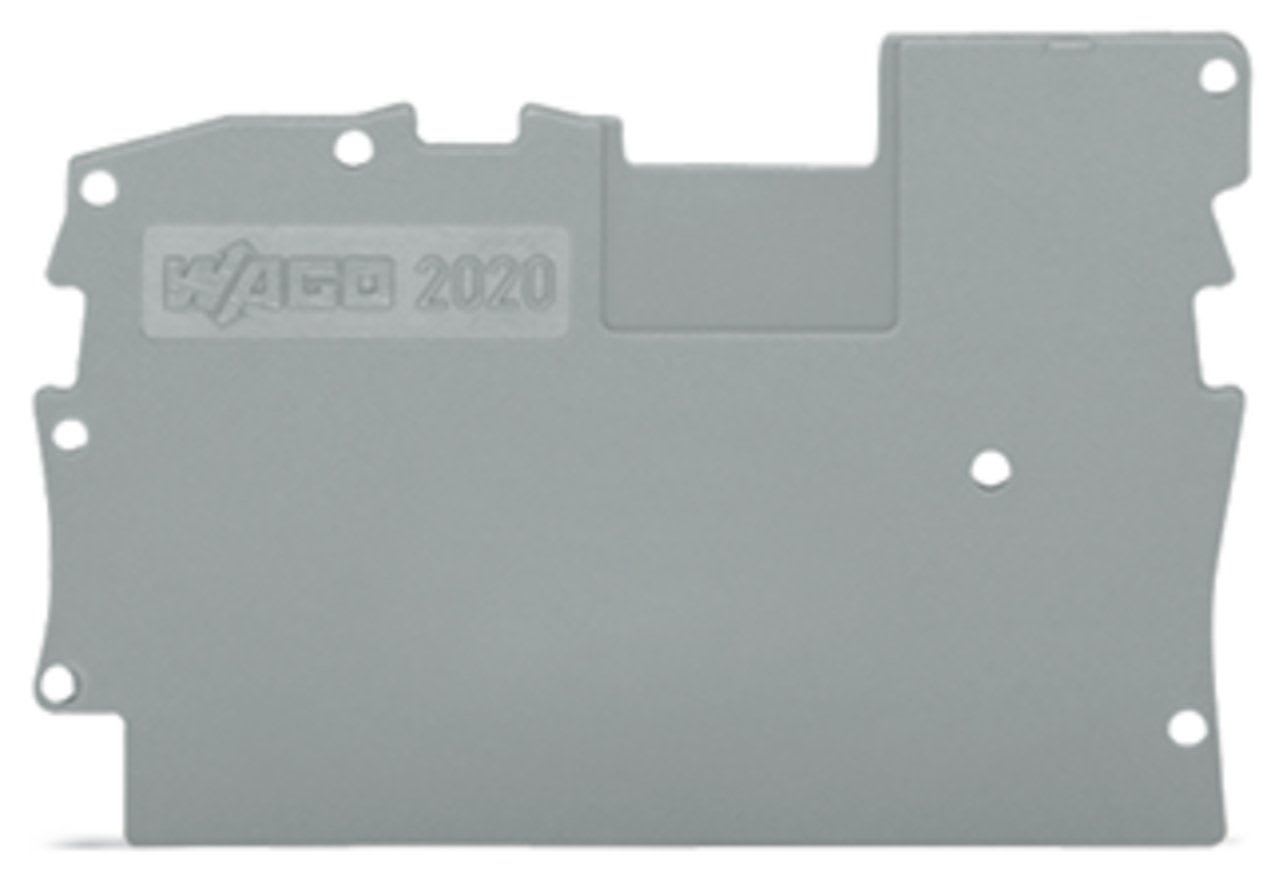 Wago Contact - X-COM'S  : Plaque d'extrémité et intermédiaire 1C / 1 broche / Gris