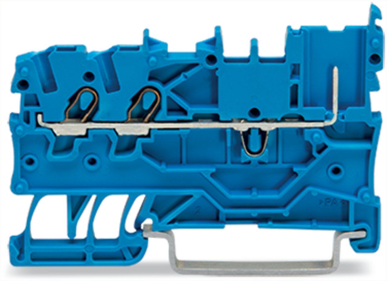 Wago Contact - Borne de base 2 conducteurs/1 broche bleu