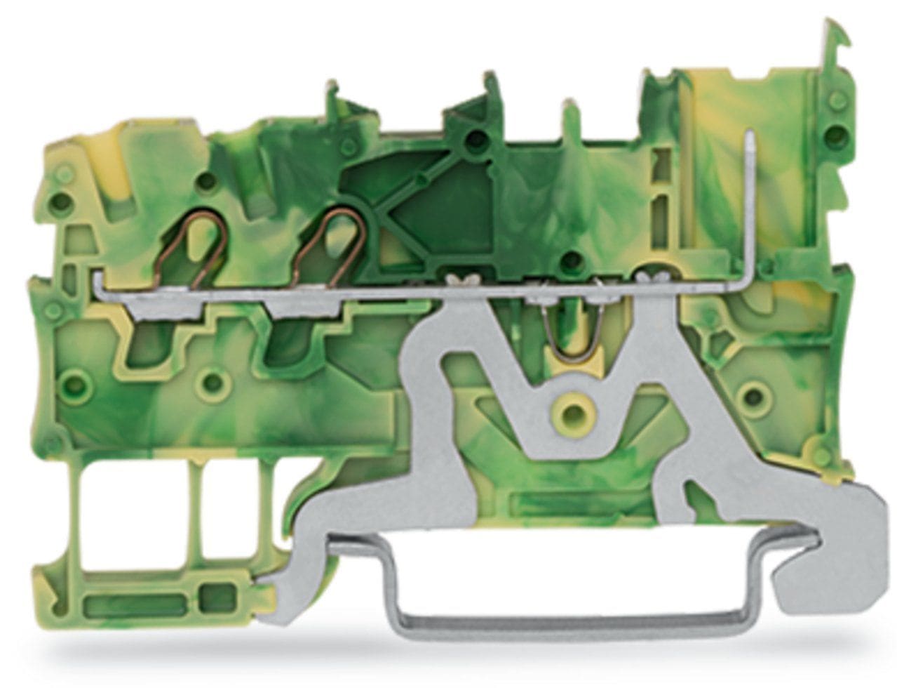 Wago Contact - Borne de base de terre 2 conducteurs vert-jaune