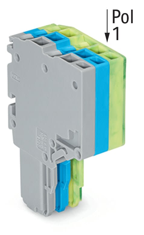 Wago Contact - Connecteur femelle pour 2 conducteur gris/bleu/ja-ve