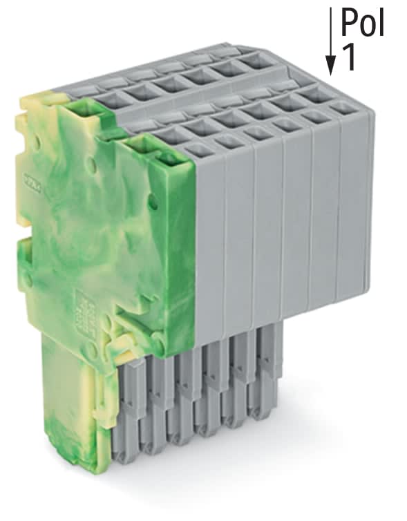 Wago Contact - Connecteur femelle pour 2 conducteur ja-ve/gris