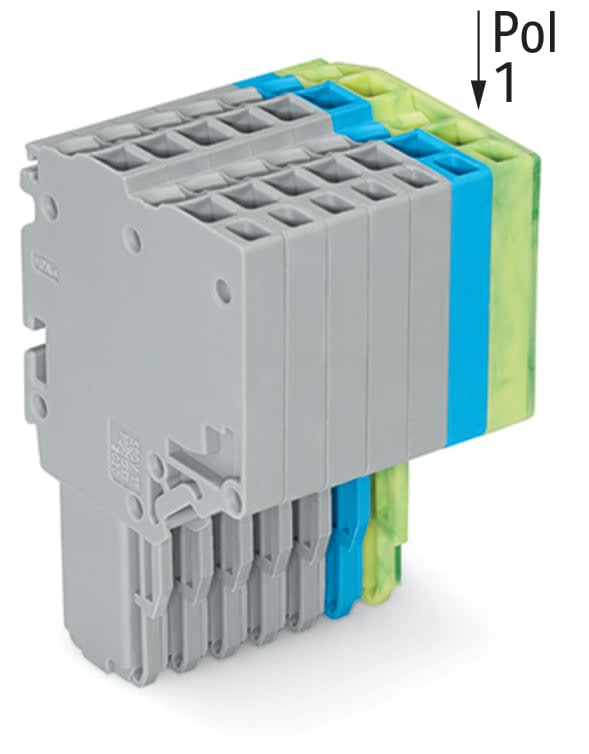 Wago Contact - Connecteur femelle pour 2 conducteur gris/bleu/ja-ve