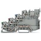 Wago Contact - Borne pour capteurs, 4 conducteurs avec connexion de mise à la terre, gris