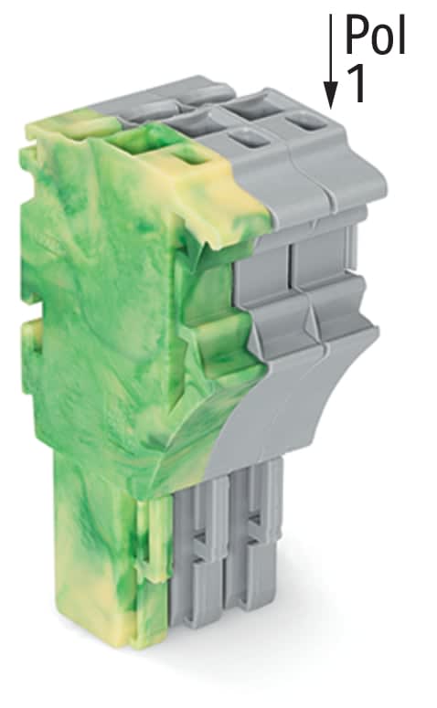 Wago Contact - X-COM'S  : Connecteur femelle 1C / 3 pôles / Gris / Gris / Vert-Jaune