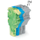 Wago Contact - Connecteur femelle pour 1 conducteur ja-ve/bleu/gris