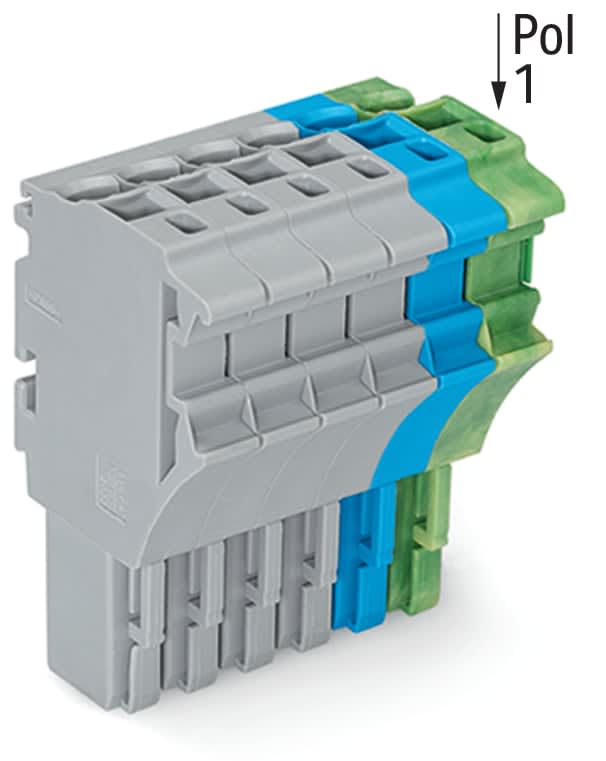 Wago Contact - Connecteur femelle pour 1 conducteur gris/bleu/ja-ve