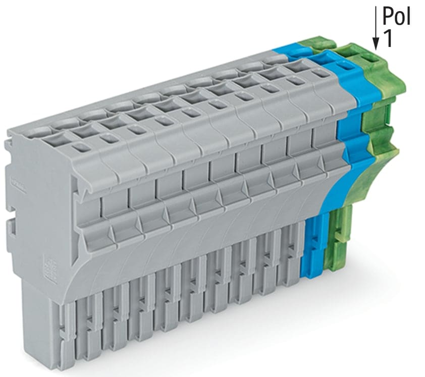 Wago Contact - Connecteur femelle pour 1 conducteur gris/bleu/ja-ve