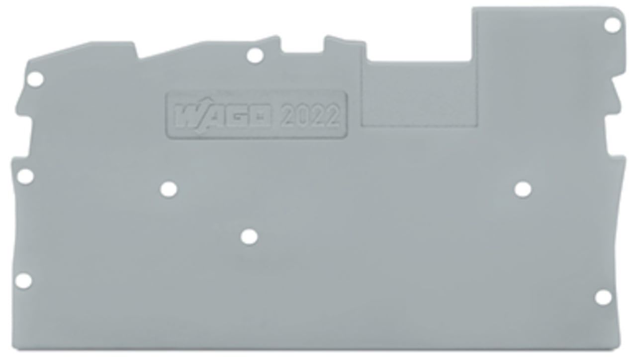 Wago Contact - X-COM'S  : Plaque d'extrémité et intermédiaire 2C / 1 broche / Gris