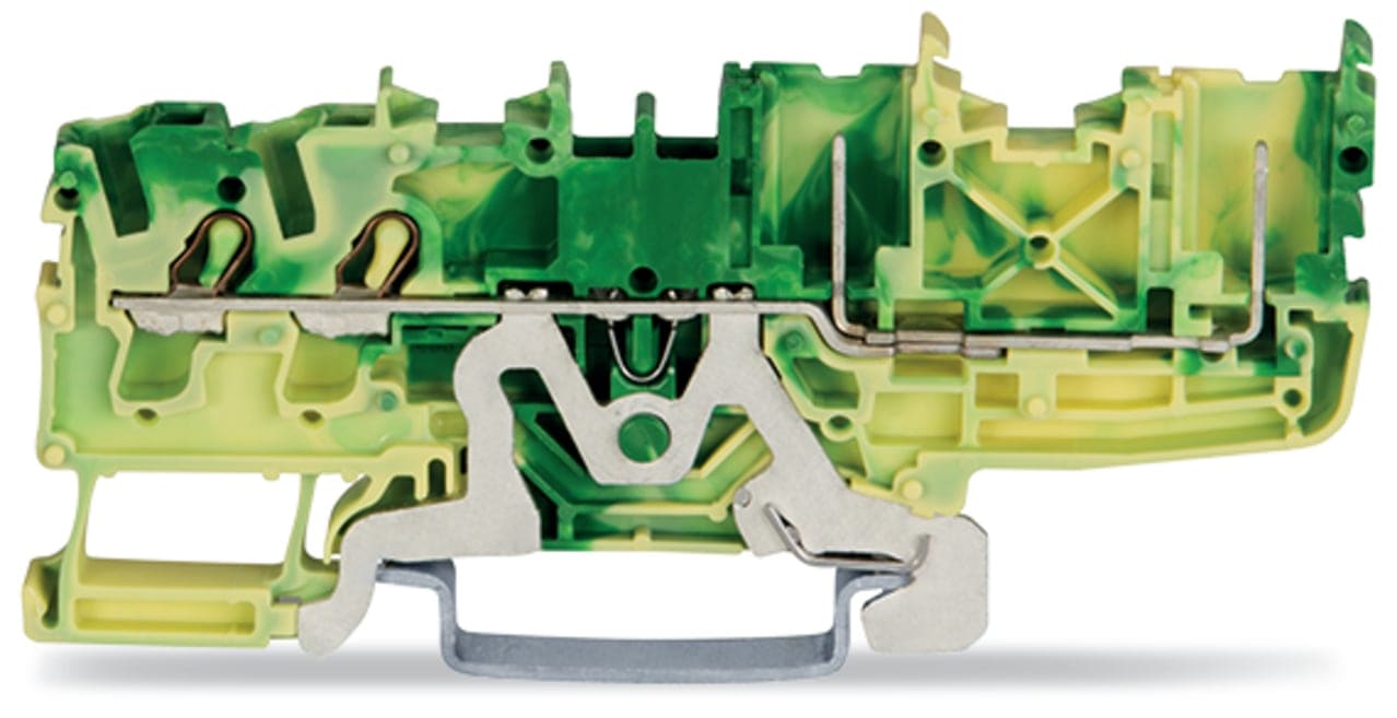 Wago Contact - Borne de base de terre 2 conducteurs vert-jaune