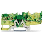 Wago Contact - Borne de base de terre 2 conducteurs vert-jaune