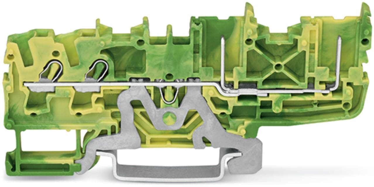 Wago Contact - X-COM'S  : Borne de protection 2C / 2 broches / 2,5 (4) mm² / Vert-Jaune