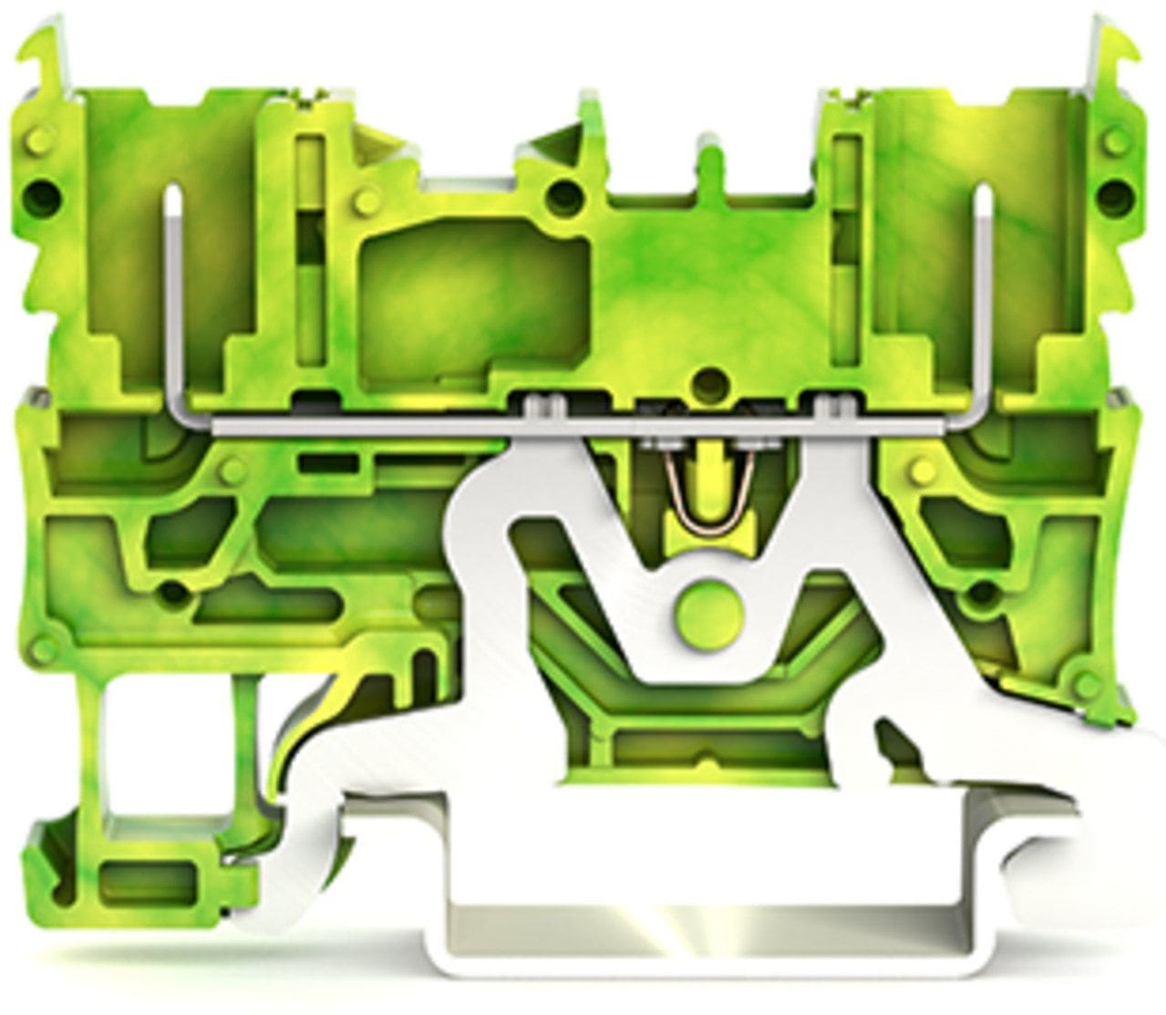 Wago Contact - Borne de base de terre à 2 broches vert-jaune