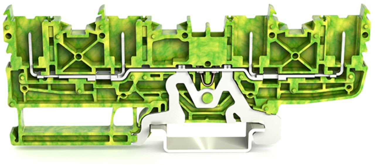 Wago Contact - Borne de base de terre à 4 broches vert-jaune