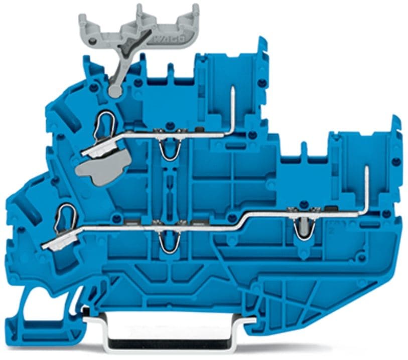 Wago Contact - Borne base 2et.1c.passage n/n bleu