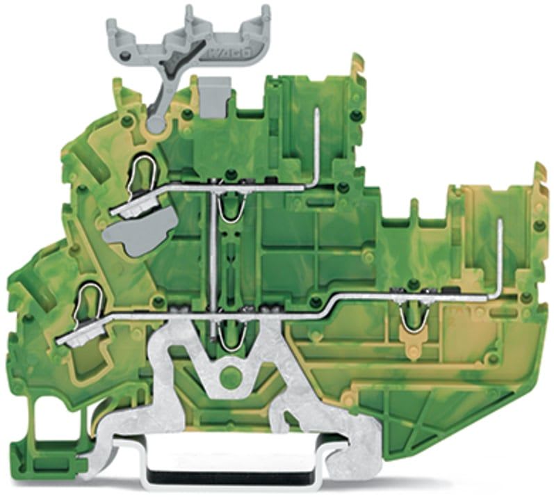 Wago Contact - Borne base 2et.2c.protec.vert-jaune