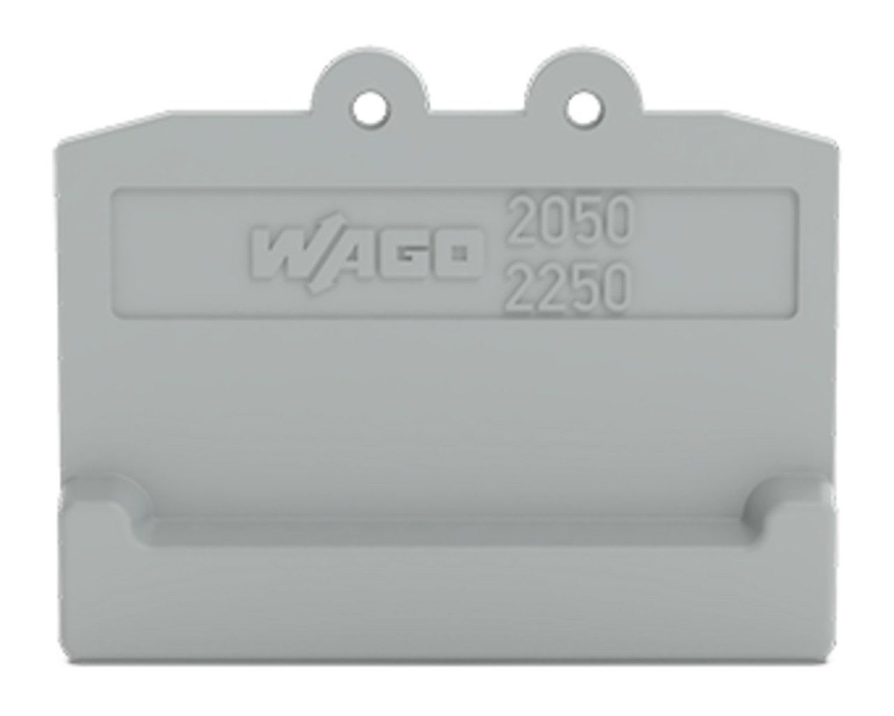 Wago Contact - Plaque d'extrémité pour Bornes avec pied de fixation à épaisseur 3,4 mm, gris