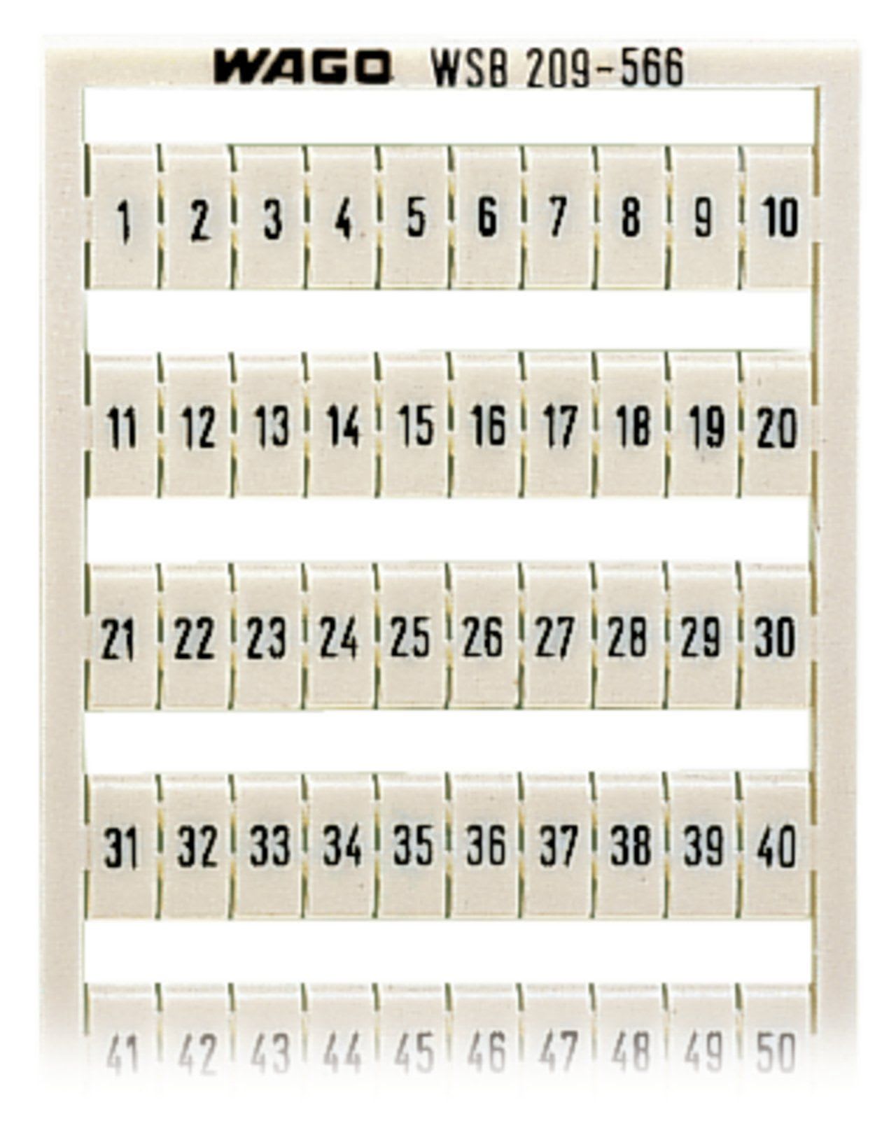 Wago Contact - Marquage WSB Horizontal 1 à 50 (2x)