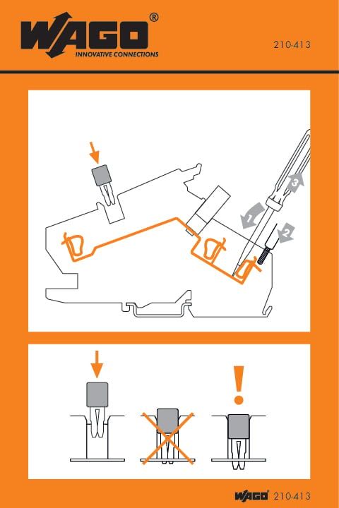 Wago Contact - Autocollant avec illustration de la manipulation